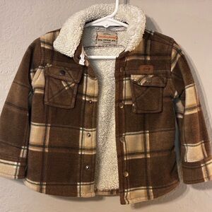 Weatherproof Brown Plaid Sherpa-Lined Jean Jacket